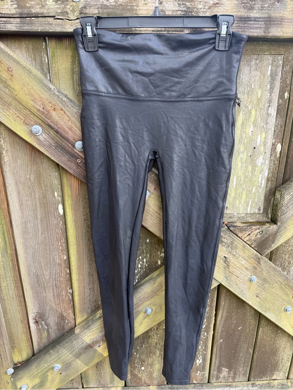 SPANX Black Faux Leather High-Rise Leggings
